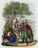 Жители Марокко в национальных костюмах (иллюстрация к L'Africa francese... - хронике французских колониальных захватов в Северной Африке, изданной во Флоренции в 1846 году)