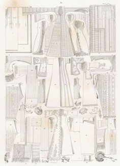 Выкройки женской одежды Египта середины XIX века (из "Путешествия на Восток..." герцога Максимилиана Баварского. Штутгарт. 1846 год (лист XL))