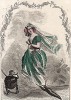 Застенчивая Мимоза и джентльмен жук. Les Fleurs Animées par J.-J Grandville. Париж, 1847