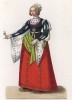 Элегантная дама из Кастилии в платье, украшенном звёздочками (XVI век) (лист 64 работы Жоржа Дюплесси "Исторический костюм XVI -- XVIII веков", роскошно изданной в Париже в 1867 году)