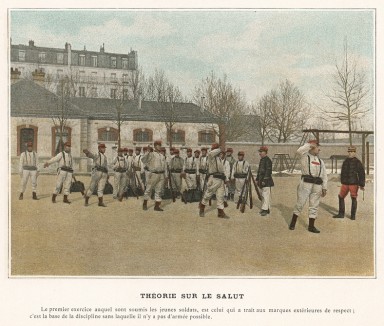 Строевые занятия французской пехоты. L'Album militaire. Livraison №1. Infanterie. Serviсe interieur. Париж, 1890