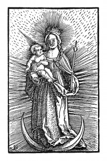 Торжество Богоматери. Иллюстрация Ганса Шауфелейна к Via Felicitatis. Издал Johann Miller, Аугсбург, 1513