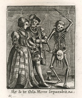 Смерть и Новобрачные ("Пляски смерти" Ганса Гольбейна Младшего, гравированные Венцеслаусом Холларом (лист 21))