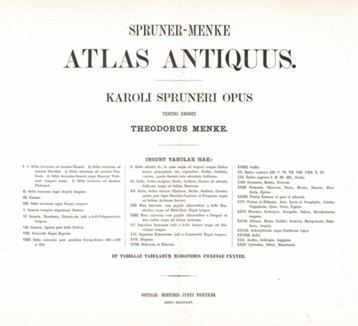 Титульный лист из "Atlas Antiquus" (Древний атлас) Карла Шпрюнера и Теодора Менке, Гота, 1865 год