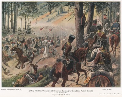 Генерал фон Клейст в сражении под Кульмом 30 августа 1813 г. Илл. Рихарда Кнотеля, Die Deutschen Befreiungskriege 1806-15. Берлин, 1901