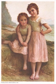 Сестры. С живописного оригинала Адольфа Вильяма Бугро (1825-1905). 