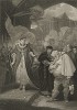 Иллюстрация к исторической хронике Шекспира "Генрих IV, часть 2", акт V, сцена V: Только что коронованный король Генрих V изгоняет сэра Джона Фальстафа. Boydell's Graphic Illustrations of the Dramatic works of Shakspeare, Лондон, 1803.