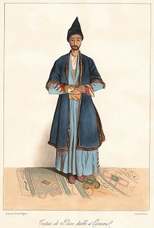 Персидский татарин, обосновавшийся в Ереване. "Costumes du Caucase" князя Гагарина, л. 16, Париж, 1840-е гг. 