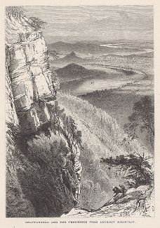 Чаттануга и река Теннесси. Вид с Дозорной горы. Лист из издания "Picturesque America", т.I, Нью-Йорк, 1872.