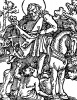 Святой Мартин Турский, отдающий свой плащ нищему. Ганс Бальдунг Грин. Иллюстрация к Hortulus Animae. Издал Martin Flach. Страсбург, 1512