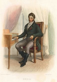 Этьен Никола Меюль (1763-1817) - французский композитор. Лист из серии Le Plutarque francais..., Париж, 1844-47 гг. 