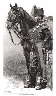 Унтер-офицер французских частей снабжения в униформе образца 1852 года (из Types et uniformes. L'armée françáise par Éduard Detaille. Париж. 1889 год)