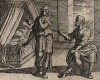 Лигд говорит Телетусе о потомстве. Гравировал Антонио Темпеста для своей знаменитой серии "Метаморфозы" Овидия, л.89. Амстердам, 1606