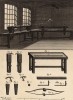 Токарь. Деревянный токарный станок (Ивердонская энциклопедия. Том X. Швейцария, 1780 год)