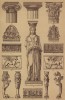 Различные архитектурные элементы древнегреческих храмов (Эрехтейон и другие) (лист 4 альбома "Сокровищница орнаментов...", изданного в Штутгарте в 1889 году)