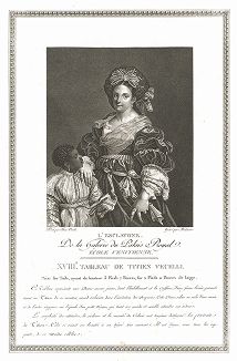 Портрет Лауры де Дианти авторства Тициана. Лист из знаменитого издания Galérie du Palais Royal..., Париж, 1808
