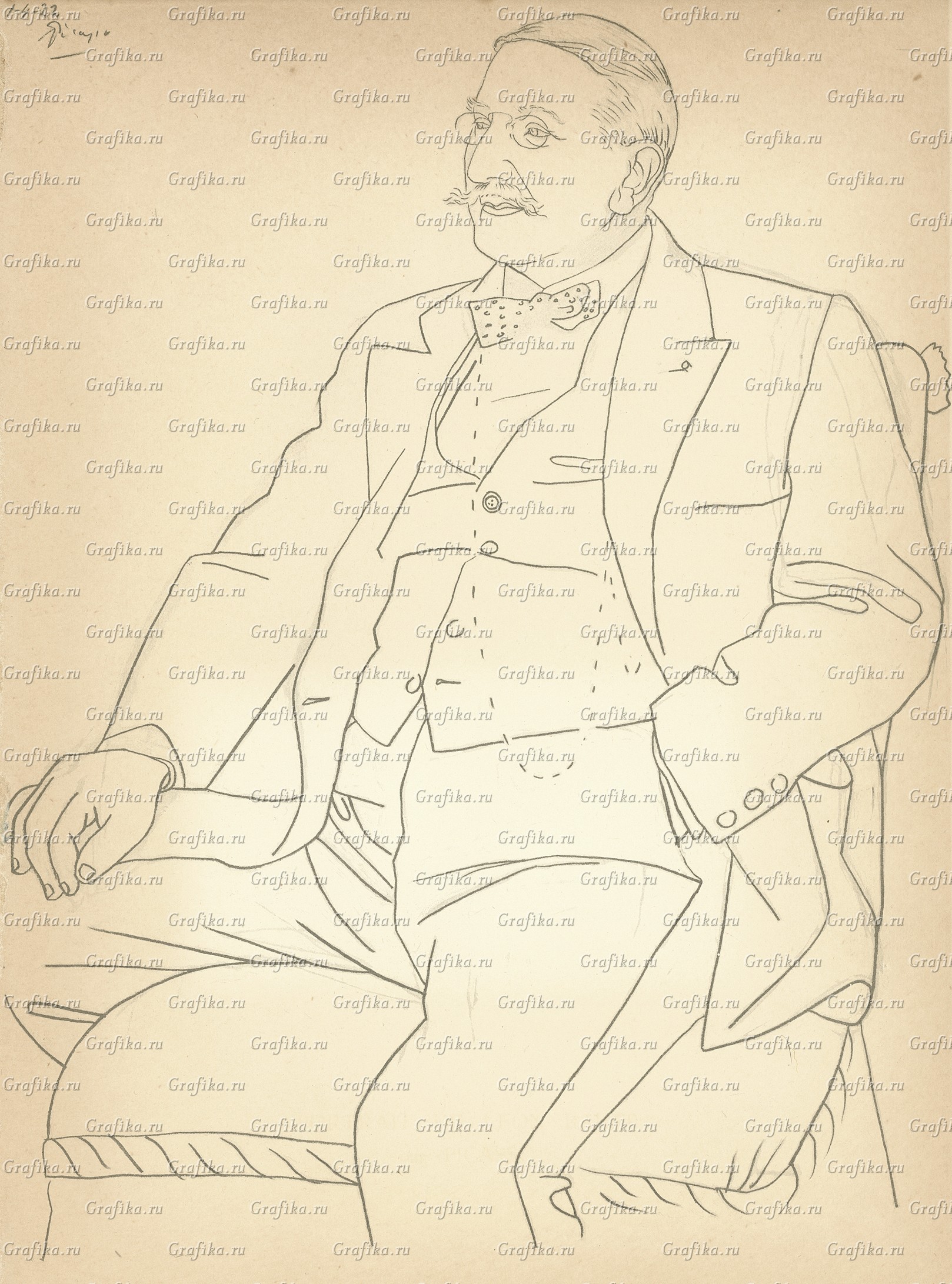 Портрет Леона Бакста (Пикассо Пабло, 1922) — гравюры и репродукции на  Grafika.ru