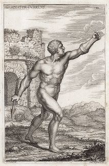 Боргезский борец. Лист из Sculpturae veteris admiranda ... Иоахима фон Зандрарта, Нюрнберг, 1680 год. 