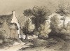 Коттедж с соломенной крышей. Гравюра с рисунка знаменитого английского пейзажиста Томаса Гейнсборо из коллекции Дж. Хибберта. A Collection of Prints ...of Tho. Gainsborough, Лондон, 1819. 
