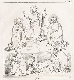Преображение Господне кисти Джотто. Лист из Geschichte der Malerei in Italien... братьев Рипенхаузен, 1810 год. 