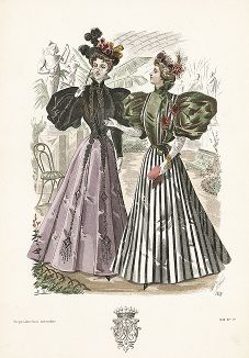 Французская мода из журнала Le Salon de la Mode, выпуск № 10, 1895 год.