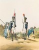 Пехотинцы армии Наполеона Бонапарта. Репринт середины XX века со старинной французской гравюры