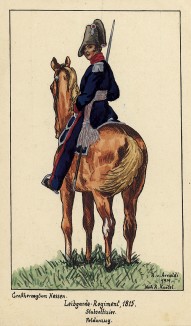 1815 г. Штаб-офицер гвардейского пехотного полка Великого герцогства Гессен в полевой форме. Коллекция Роберта фон Арнольди. Германия, 1911-29