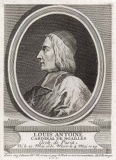 Луи-Антуан де Нуай (1651-1729) - кардинал, архиепископ Парижский и руководитель Сорбонны. 