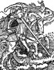 Святой Георгий Победоносец. Ганс Бальдунг Грин. Иллюстрация к Hortulus Animae. Издал Martin Flach. Страсбург, 1512