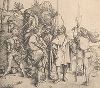Шесть воинов. Гравюра Альбрехта Дюрера, выполненная ок. 1496 года (Репринт 1928 года. Лейпциг)