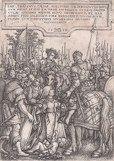 Милосердие Траяна. Гравюра Ханса Зебальда Бехама 1537 года. 