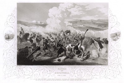 Сражение при Евпатории 5 февраля 1855 г. Генри Тиррелл, The history of the war with Russia. Лондон, 1856