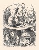 Алиса и Синяя Гусеница долго смотрели друг на друга, не говоря ни слова (иллюстрация Джона Тенниела к книге Льюиса Кэрролла «Алиса в Стране Чудес», выпущенной в Лондоне в 1870 году)