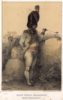 Капитан гренадеров голландской королевской гвардии в парадной форме. Литография Н.-Т. Шарле. Париж, 1817