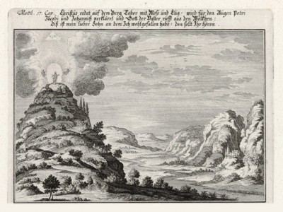 Преображение Иисуса Христа на горе Фавор (из Biblisches Engel- und Kunstwerk -- шедевра германского барокко. Гравировал неподражаемый Иоганн Ульрих Краусс в Аугсбурге в 1700 году)