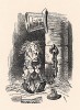 Он сейчас в тюрьме, отбывает наказание, а суд начнётся только в будущую среду (иллюстрация Джона Тенниела к книге Льюиса Кэрролла «Алиса в Зазеркалье», выпущенной в Лондоне в 1870 году)