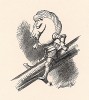 Белый Конь едет вниз по кочерге. Того и гляди упадет (иллюстрация Джона Тенниела к книге Льюиса Кэрролла «Алиса в Зазеркалье», выпущенной в Лондоне в 1870 году)