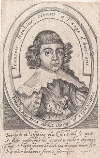 Фрэнсис Хокинс (1628–1681) - вундеркинд, иезуит и переводчик, изображенный в восьмилетнем возрасте.