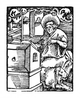 Евангелист Марк. Ганс Бальдунг Грин. Иллюстрация к Hortulus Animae. Издал Martin Flach. Страсбург, 1512