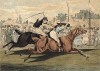 Складывается впечатление, что это скачки йоменской кавалерии, и лошадьми управляют их владельцы. Гравюра Генри Томаса Алкена из его альбома Ideas. Лондон, 1830