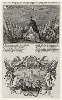 1. Юдифь и Олоферн 2. Торжественная встреча Юдифи (из Biblisches Engel- und Kunstwerk -- шедевра германского барокко. Гравировал неподражаемый Иоганн Ульрих Краусс в Аугсбурге в 1700 году)