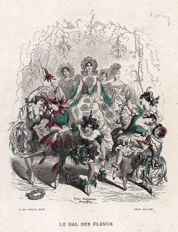 Бал цветов. Les Fleurs Animées par J.-J Grandville. Париж, 1847
