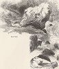 Опасные пороги на реке Теннесси, штат Теннесси. Лист из издания "Picturesque America", т.I, Нью-Йорк, 1872.