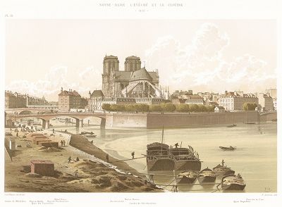Собор Парижской Богоматери в 1830 году. Paris à travers les âges..., Париж, 1885. 