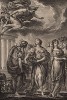 Гермес влюбляется в Герсу -- дочь первого царя Аттики -- Кекропса (гравюра из первого тома знаменитой поэмы "Метаморфозы" древнеримского поэта Публия Овидия Назона. Париж, 1767 год)