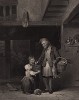 Возвращение с рынка. Гравюра с картины Фердинанда де Бракелера. Картинные галереи Европы, т.3. Санкт-Петербург, 1864
