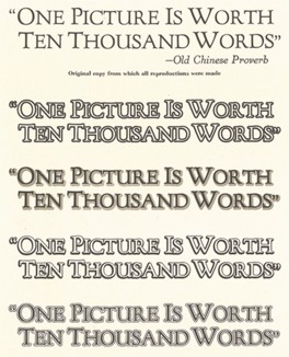 "Одна картинка стоит десяти тысяч слов". Древняя китайская пословица разными шрифтами. Часть 1. 