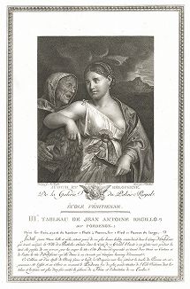 Юдифь с головой Олоферна, приписываемая кисти Джованни Порденоне. Лист из знаменитого издания Galérie du Palais Royal..., Париж, 1808