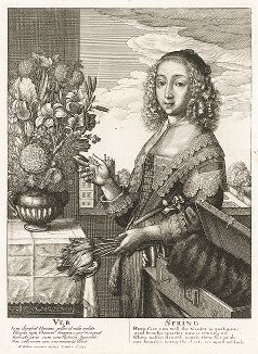 Весна. Офорт Вацлава Холлара из серии "Времена года", 1641 год. 