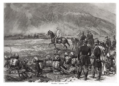 1842 год. Алжирские стрелки в бою (из Types et uniformes. L'armée françáise par Éduard Detaille. Париж. 1889 год)